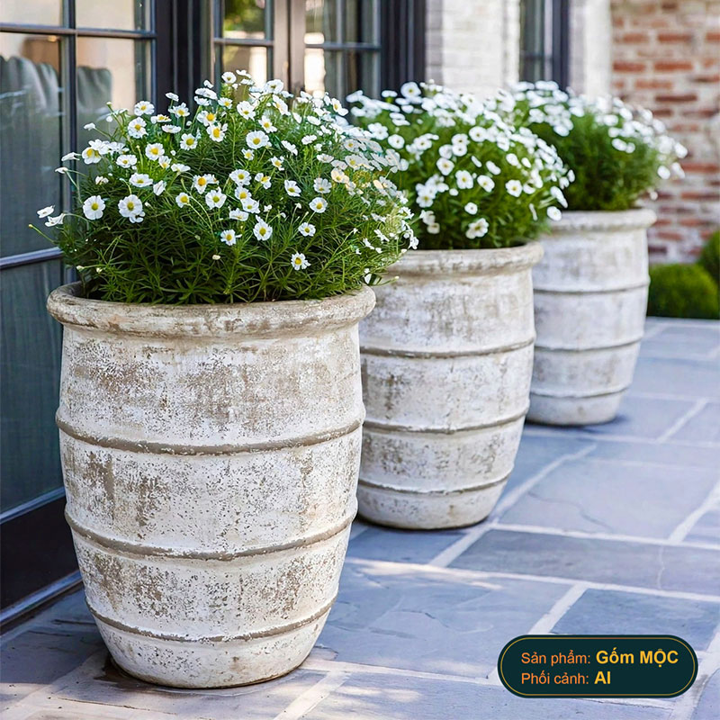 4055 Men Mỹ Thuật Chậu Viền G Sọc Ngang 50x50x60